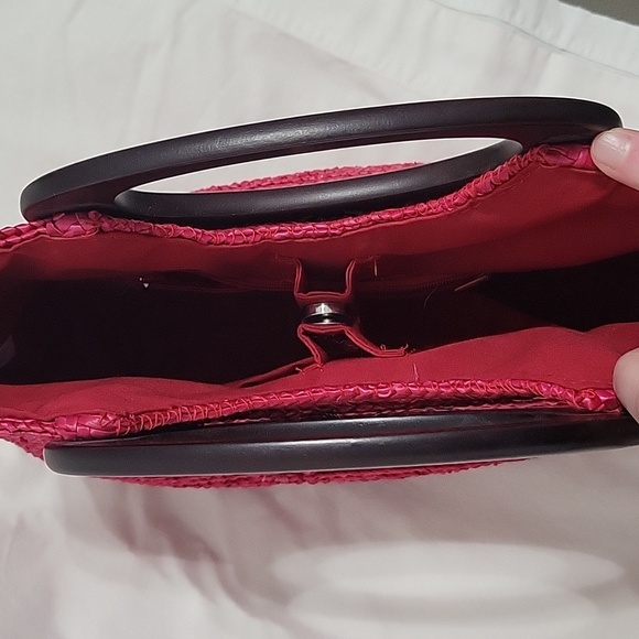 Cute Summer Straw Satchel. RED - Picture 2 of 7